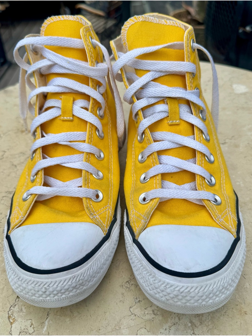 Converse Chuck Taylor All Star High Top Sneakers Yellow Canvas Size Men’s 9
